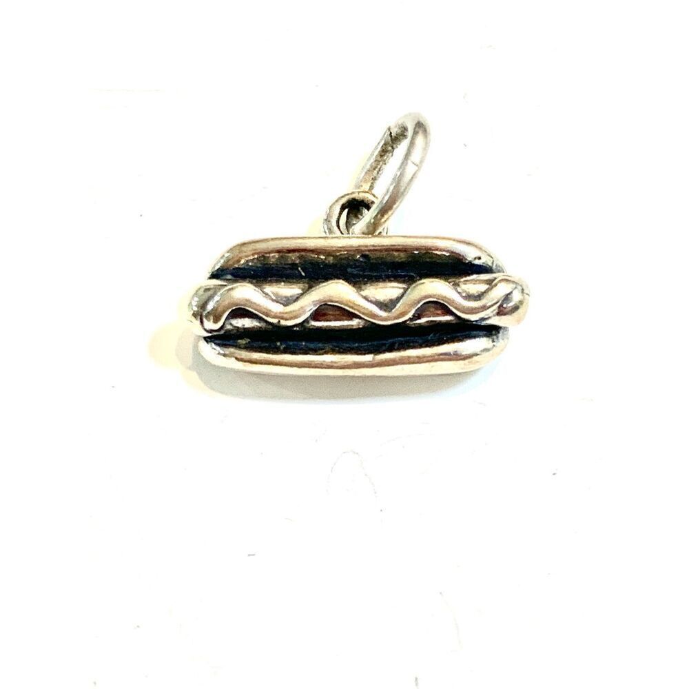 Hotdog Sterling Silver Jewelry Charm #ballpark